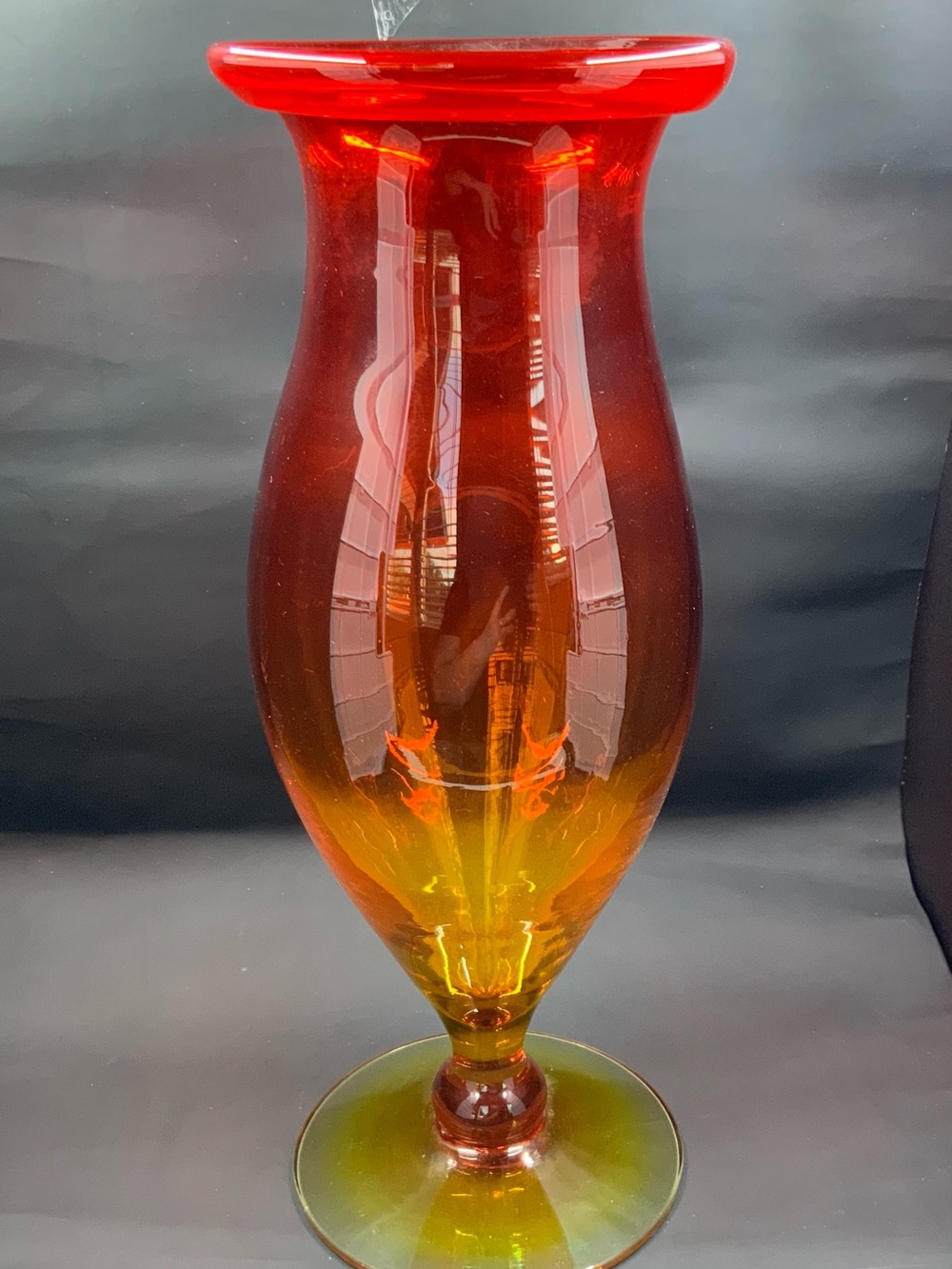 Vintage Blenko Art Glass Amberina Vase